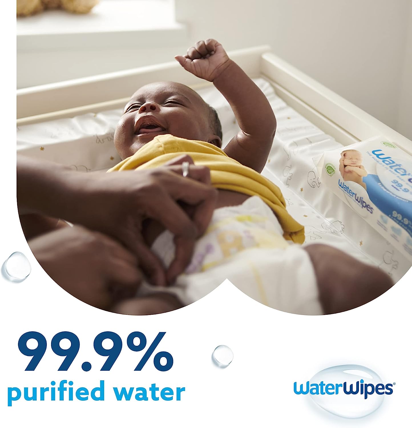 WaterWipes Plastic-Free Original Baby Wipes, 99.9% Water Based Wipes, Unscented & Hypoallergenic for Sensitive Skin, 300 Count (5 packs), Packaging May Vary - Image 8